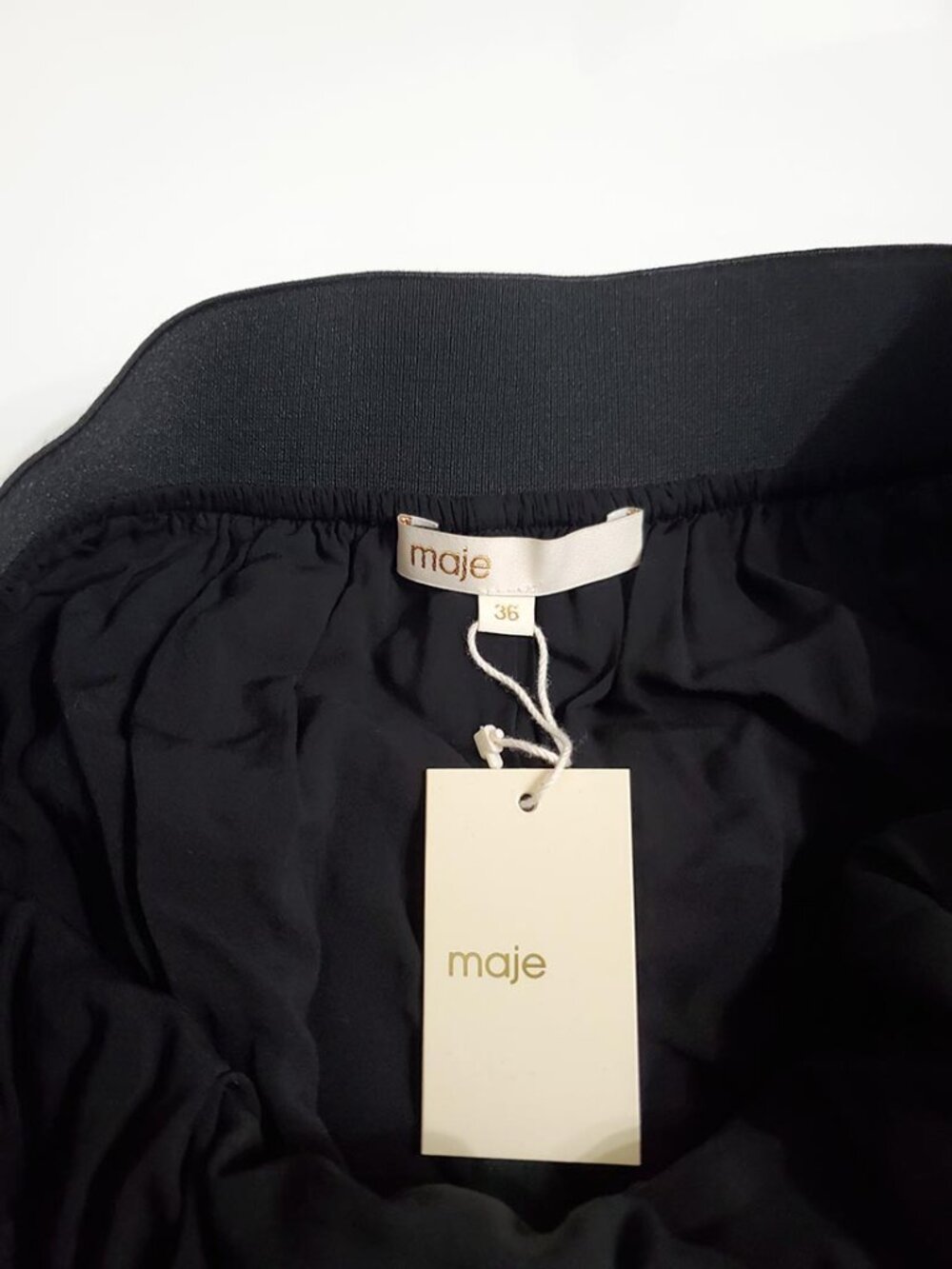 Maje Josepha Tiered Tulle Semi-Sheer Midi Skirt Size 36 Small Black Layered - Picture 8 of 15